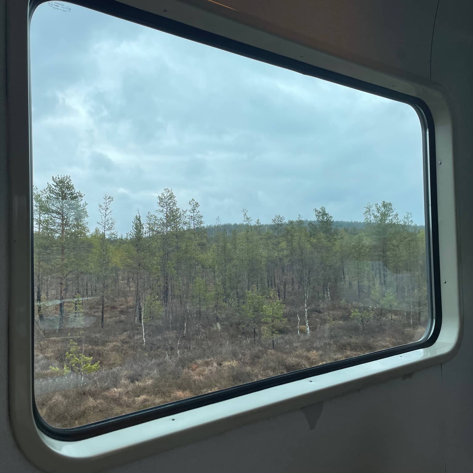 Blick aus dem Fenster des Speisewagens