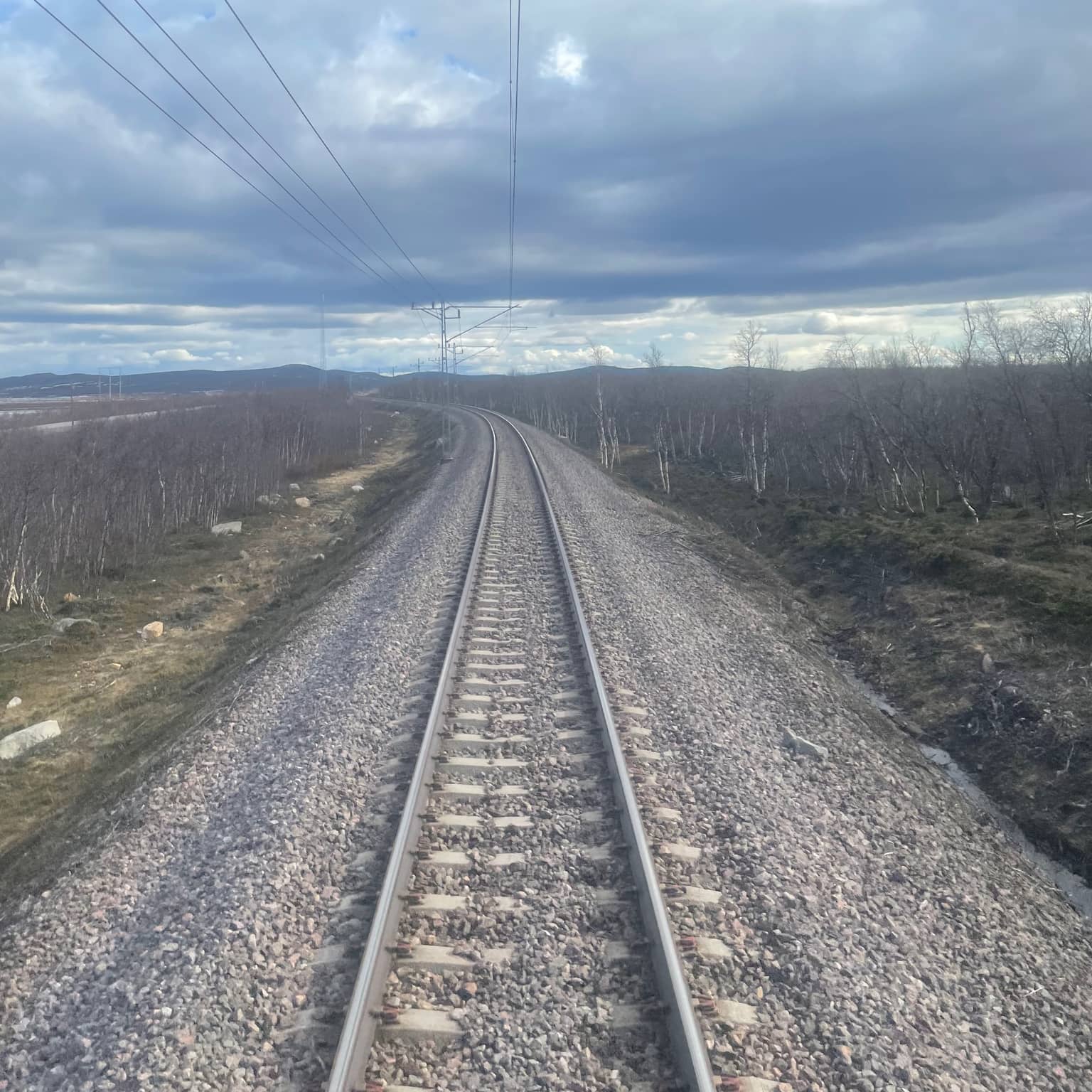 Blick auf die Gleise aus dem Norrland Intercity