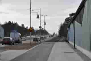 Strasse ins neue Stadtzentrum von Kiruna